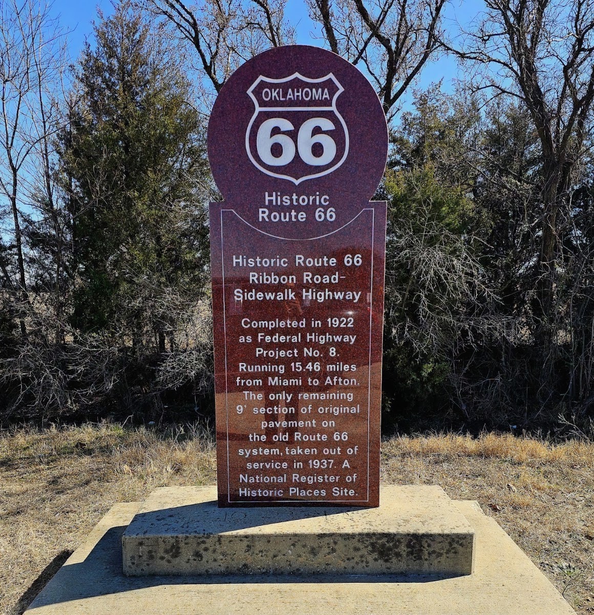 Miami Original Nine-Foot Section of Route 66 Roadbed